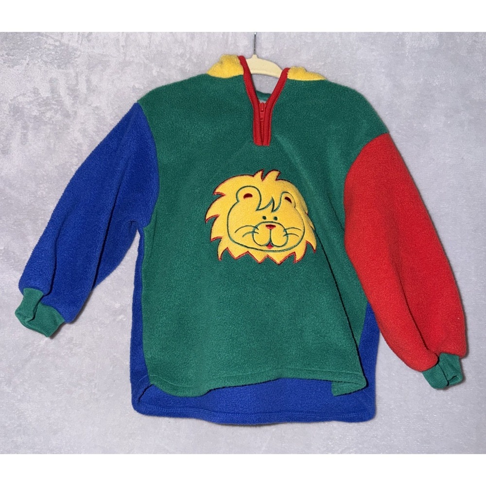 Class Club Baby 90s Vintage Sports Fleece Pull over Hood Color block   Sz 24 M